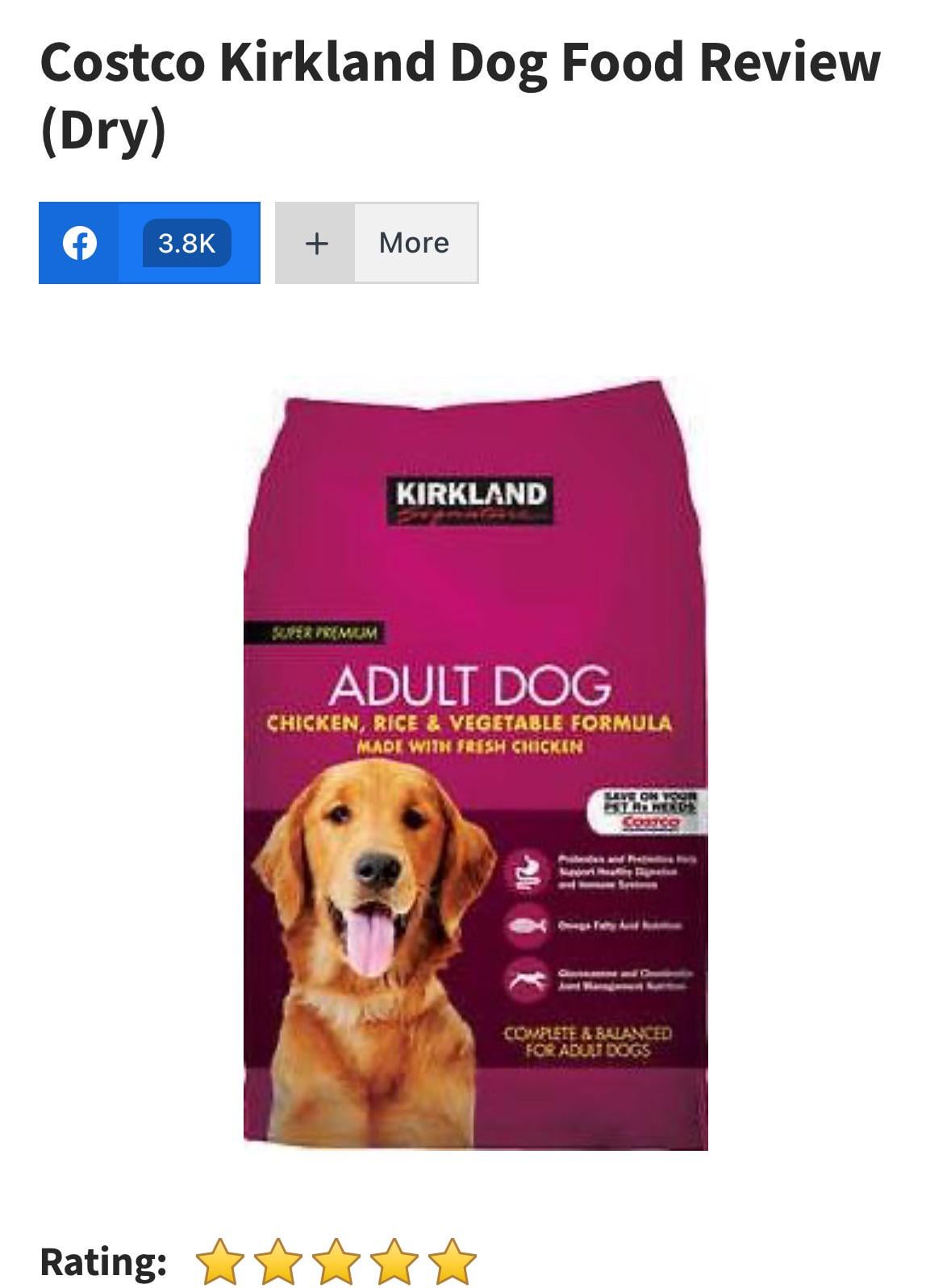 Kirkland Dog Food: User Reviews and Ratings (See Before You Buy)